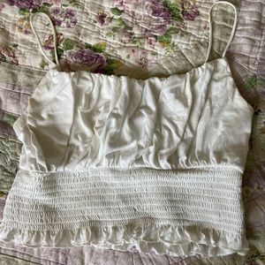 Ruffled White Tank